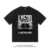 ราคา LEXUS white short sleeved cotton T shirt with LX570 off road vehicle graphic print (51455583053)