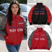 ราคา TOYOTA embroidered racing suit RAV4 LAND CRUISER JDM style street hip hop baseball jacket (47456138102)