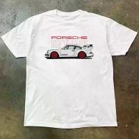 ราคา 911 TURBO Printed Loose White Short Sleeve T Shirt PORSCHE Sports Club Custom T Shirt (47155590859)