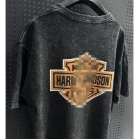 ราคา Davidson retro short sleeved shirt grey denim distressed material XL883 FAT BOB DYNA motorcycle riding T shirt (44704922300)