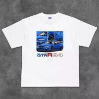 ราคา SKYLINE GTR R34 racing car illustration short sleeved T shirt racing style cotton T shirt (27544200083)