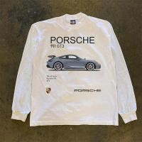 ราคา PORSCHE white top heavyweight cotton 911 GT3 racing style long sleeved T shirt (26644101904)