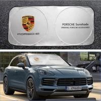ราคา PORSCHE car front windshield sunshade macan Cayenne Cayman taycan 718 Boxster 911 Panamera window heat insulation sunscreen (22039703640)