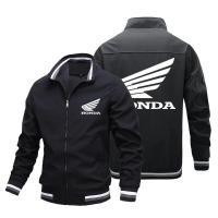 ราคา Honda Wings Logo Zipper Jacket PCX Motorcycle Culture Baseball Uniform Cardigan Outdoor Cycling Flight Jacket (27674027155)