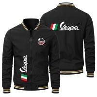 ราคา Vespa Jacket sprint Motorcycle Outdoor Cycling Sunscreen Baseball Uniform Retro Striped Stand Collar Zipper Design Bomber Jacket (26674858483)