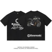 ราคา Kawasaki Z650RS motorcycle graphic short sleeved shirt retro rider print T shirt (48805913097)