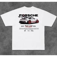 ราคา Custom PORSCHE racing car graphic T shirt retro sports car print cotton short sleeved shirt (24797971372)