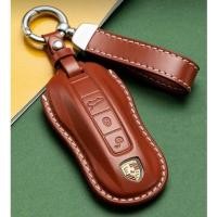 ราคา Porsche key cover macan Cayenne Cayman taycan 718 Boxster 911 Panamera key leather stitching protective case (16199672211)