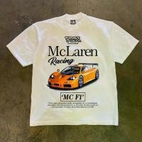 ราคา McLaren Retro White Short Sleeve T Shirt MC F1 Racing Short Sleeve T Shirt Norris Outdoor Sports Breathable T Shirt (57454914675)