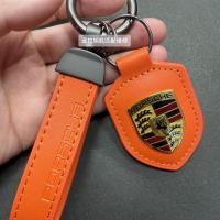 ราคา PORSCHE coat of arms keychain macan Cayenne Cayman taycan 718 Boxster 911 Panamera leather key belt pendant (24505330939)