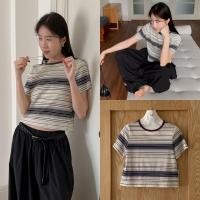 ราคา 2910 เสื้อยืดแขนสั้น ลายขวาง ตัดขอบคอ งานสวยเก๋ TAG INBYIN (40754429051)