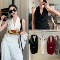 ราคา W8844 เสื้อคล้องคอ ผ้ายืด ทรงคอถ่วง แขนกุด ผ้าดีใส่สบาย ทรงสวย แฟชั่นเกาหลี TAG WG WE (57256193307)
