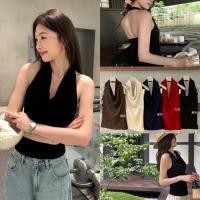 ราคา W8831 เสื้อคล้องคอ ผ้ายืด ทรงคอถ่วง แขนกุด ผ้าดีใส่สบาย ทรงสวย แฟชั่นเกาหลี TAG WG WE (55455785317)
