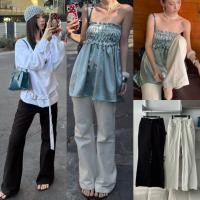 ราคา SU016 กางเกงทรงขาม้า แต่งหมุด งานเก๋ งานฮิตมากๆค่า ผ้าดีใส่สบาย ทรงสวย แฟชั่นเกาหลี TAG MM fish (52705939076)