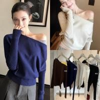 ราคา W8137 เสื้อปาดไหล่ แขนยาว แต่งผ้าช่วงไหล่ ผ้านิ่มใส่สบาย แฟชั่นเกาหลี TAG WG WE (49503469628)