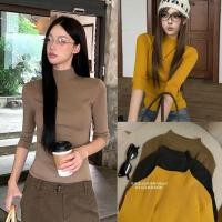 ราคา W7699 เสื้อแขนยาว 5 ส่วน คอปีนเล็กน้อย ผ้าร่องเล็ก ยืดหยุ่นได้ดี ผ้าดีใส่สบาย แฟชั่นเกาหลี TAG WG WE (48100982373)