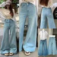 ราคา J918268 กางเกงยีนส์ขายาว ทรงขาบาน เอวสูง ทรงสวย ใส่แล้วดูดี วินเทจมากๆค่า แฟชั่นเกาหลี TAG JUNE (45853163346)