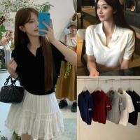 ราคา W8659 เสื้อคอปกผ้าทอเนื้อนิ่ม ทรงเรียบใส่ง่าย แมทซ์ง่าย ผ้าดีใส่สบาย สีสวยทุกสีค่า แฟชั่นเกาหลี TAG WG WE (45355970271)