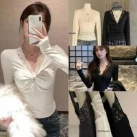 ราคา เสื้อแขนยาวคอวี แต่ลูกไม้ และแต่งทรงที่ช่วงอก ผ้าดีมาก ทรงเกาหลี ทรงน่ารัก แฟชั่นเกาหลี TAG WG WE (28866758744)