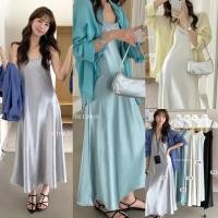 ราคา 0968 เดรสยาวสายเดี่ยว ผ้าซาติน งานสวยมากกๆๆ ค่า แฟชั่นเกาหลี TAG KOREA (28532052692)