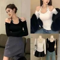 ราคา W3145 เสื้อแขนยาว คล้องคอ แต่งสาย ทรงน่ารัก แฟชั่นเกาหลี TAG WG WE (28070947586)