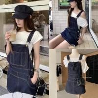 ราคา Y6008 เอี๊ยมกระโปรงกางเกง ผ้ายีนส์ ทรงฮิตตลอดกาล มาพร้อมเสื้อสีขาว แฟชั่นเกาหลี TAG YJIA (27839536362)