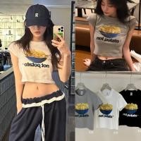 ราคา W5950 เสื้อยืดแขนสั้น พิมพ์ลาย Not potato ลายสวยเก๋มาก ผ้ายืด สาวๆคนไหนใส่ก็ดูดี แฟชั่นเกาหลี TAG WG (27438407562)
