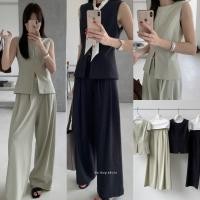 ราคา I2740 ชุดเซ็ท 2 ชิ้น เสื้อแขนกุดคอกลม มาพร้อมกางเกงทรงขากระบอก แฟชั่นเกาหลี TAG KOREA (26529757798)