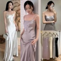 ราคา W3966 เดรสยาวสายเดี่ยว ผ้าซาติน สายสามารถปรับได้ค่ะ แฟชั่นเกาหลี TAG WG WE (26380518757)