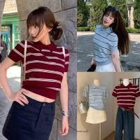 ราคา W6465 เสื้อคอปกลายขวางผ้าทอเนื้อนิ่ม สีสวยมากๆค่า ผ้าดีใส่สบาย ยืดหยุ่นได้ดี ผ้าแฟชั่นเกาหลี TAG WG WE (40810909453)