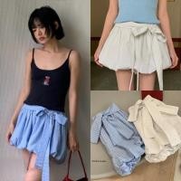 ราคา W5655 กระโปรงสั้น ทรงบอลลูน ลายทาง เกาหลีมากๆค่า มีกระเป็าสองข้างแฟชั่นเกาหลี TAG WG WE (40202214857)