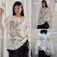 ราคา 2856 เสื้อแขนยาว OVERSIZE ผ้าลูกไม้ ลายคิตตี้แฟชั่นเกาหลี TAG KOREA (26929457199)