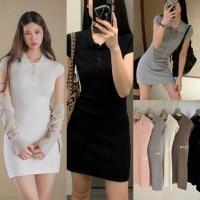 ราคา W8612 เดรสสั้นคอปก แขนสั้น ผ้าทอแต่งกระดุม ผ้ายืดหยุ่นได้ดีานสวยเก๋มากๆค่า แฟชั่นเกาหลี TAG WG WE (43028017675)