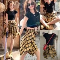 ราคา 6739 เซ็ท 2 ชิ้น เสื้อยืดสีดำ มาพร้อมกระโปรงลายสก็อตสีสวยมากๆค่า ทรงเกาหลี ทรงน่ารัก แฟชั่นเกาหลี TAG KOREA (43100514516)