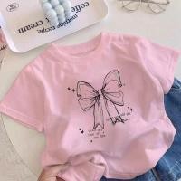 ราคา สบา เด็กผู้หญิงระบายอากาศโบว์ทรงหลวมดีไซน์เสื้อยืดลายการ์ตูนผ้าฝ้ายสบายทันสมัยโต๊ปฤดูร้อน (44177448429)