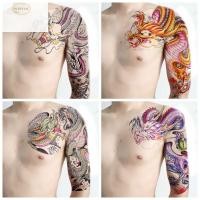 ราคา ซิลค์พัลส์ สติ๊กเกอร์รอยสักปลอม มังกรกันน้ําครึ่งเล็บสักสติ๊กเกอร์ ครึ่งไหล่ที่มีสีสันส่วนบุคคลที่สมจริงชั่วคราวสักสติกเกอร์ผู้ชาย (49857184007)