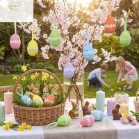 ราคา SILKPULSE 6 ชิ้นปลอมไข่อีสเตอร์ ที่มีสีสันริบบิ้นโฟมไข่อีสเตอร์จี้ ฉากตกแต่ง DIY Craft Glitter ไข่ Props ตกแต่งอีสเตอร์ Hunt (50456870783)