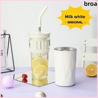 ราคา BROA แก้วเก็บความเย็นความจุขนาดใหญ่ 2in1 ถ้วยฟางแฟชั่นสแตนเลส 2 ชั้น 650ML ถ้วยเก็บความร้อน Drinkware (52657451587)