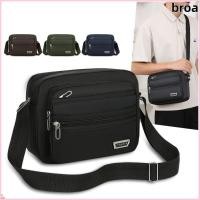 ราคา BROA กระเป๋าสะพายไหล่ สี่เหลี่ยมผืนผ้าไนลอนผู้ชายกระเป๋าสะพายข้าง Casual Black Brown Blue Green Large Satchel Travel (52307545106)
