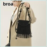 ราคา กระเป๋าสะพาย BROA Packet Fashion Women Tote Bag Fringe Durable Buckskin Velvet Crossbody Grocery Bag (56456695900)
