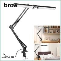ราคา BROA โคมไฟตั้งโต๊ะ LED หรี่แสงได้ 3 โหมด โคมไฟหัวคู่ ปรับ Rocker Arm Eye Caring 360 หมุนโต๊ะพับแสงสํานักงาน (57106964745)