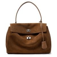 ราคา กระเป๋าสะพายข้างสไตล์ใหม่ Suede Matte หนังคุณภาพสูง Kelly Lock Underarm Commuter (51507563068)