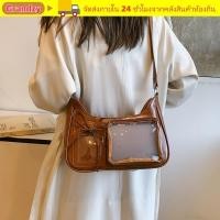ราคา GRANDZY JK กระเป๋าสะพายไหล่ Harajuku โปร่งใส สไตล์วิทยาลัย หนัง casual lolita (44706663095)