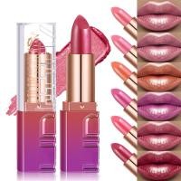 ราคา Shimmery Pearl Glossy ลิปสติก Gold Sparkles Ultra Pigmented Metallic Lip Tint Diamond Glam Luxury Bold Glitter Lip แต่งหน้า (47056582815)