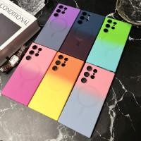 ราคา SAMSUNG Electroplated TPU Gradient เคสโทรศัพท์แม่เหล็กสําหรับSamsung S21 S22 S23 S24 S25 S25 Edge S21U S22U S23U S24U S25U หรูหราหนังAnti เหงื่อAnti ลายนิ้วมือProtectiv (47407414333)