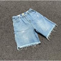 ราคา Street Wear All Match Retro Jeans High Street Fashion Splash Ink Denim Shorts Unise (26237029609)