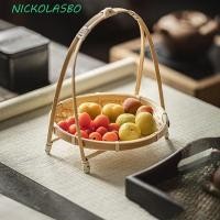 ราคา NICKOLAS ขาตั้งจอแสดงผลขนม สาน 1 2 3 ชั้นไม้ไผ่สานตะกร้า ถาดผลไม้รอบ Elegant Handcrafted ตะกร้าเก็บห้องครัวตกแต่ง (57006477572)