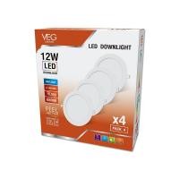 ราคา Big hot V E G lighting ดาวน์ไลท์ LED แบบฝังหน้ากลม 6 นิ้ว 12W รุ่นTP CDW 12DL 4V แสงเดย์ไลท์ แพ็ก 4 ชิ้น สินค้าขายดี (44073833190)