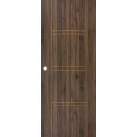 ราคา Big hot WELLINGTAN ประตูภายนอก UPVC บานทึบเซาะร่อง รุ่น UPVC WEFU18 4 ขนาด 80x200ซม สีวอลนัท เจาะลูกบิด สินค้าขายดี (41523655792)