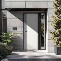 ราคา Big hot ECO DOOR ประตูภายนอก uPVC รุ่น ED1 ขนาด 80x200 ซม สีทูโทน เทา ขาว เจาะลูกบิด สินค้าขายดี (40423457727)